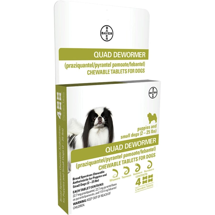 Elanco Quad De-Wormer Chewable Tablets for Small Dogs - 2-25 Lbs - 4 Count 