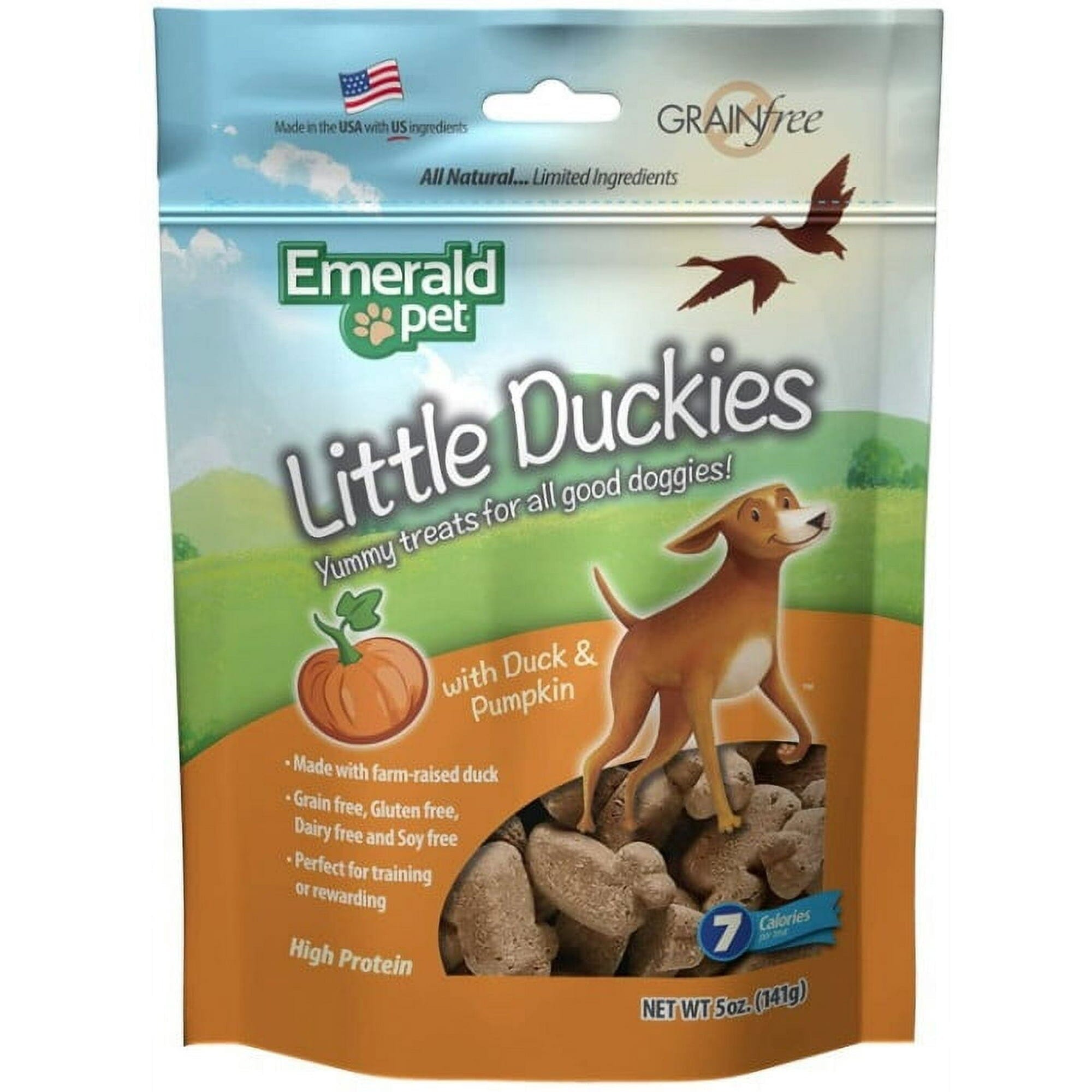 Emerald Pet Little Duckies for Small Dogs Pumpkin Dog Treats - 5 oz Bag