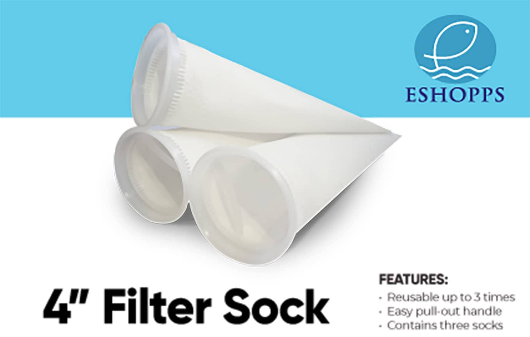 EShopps 300 Micron Filter Sock - White - 4