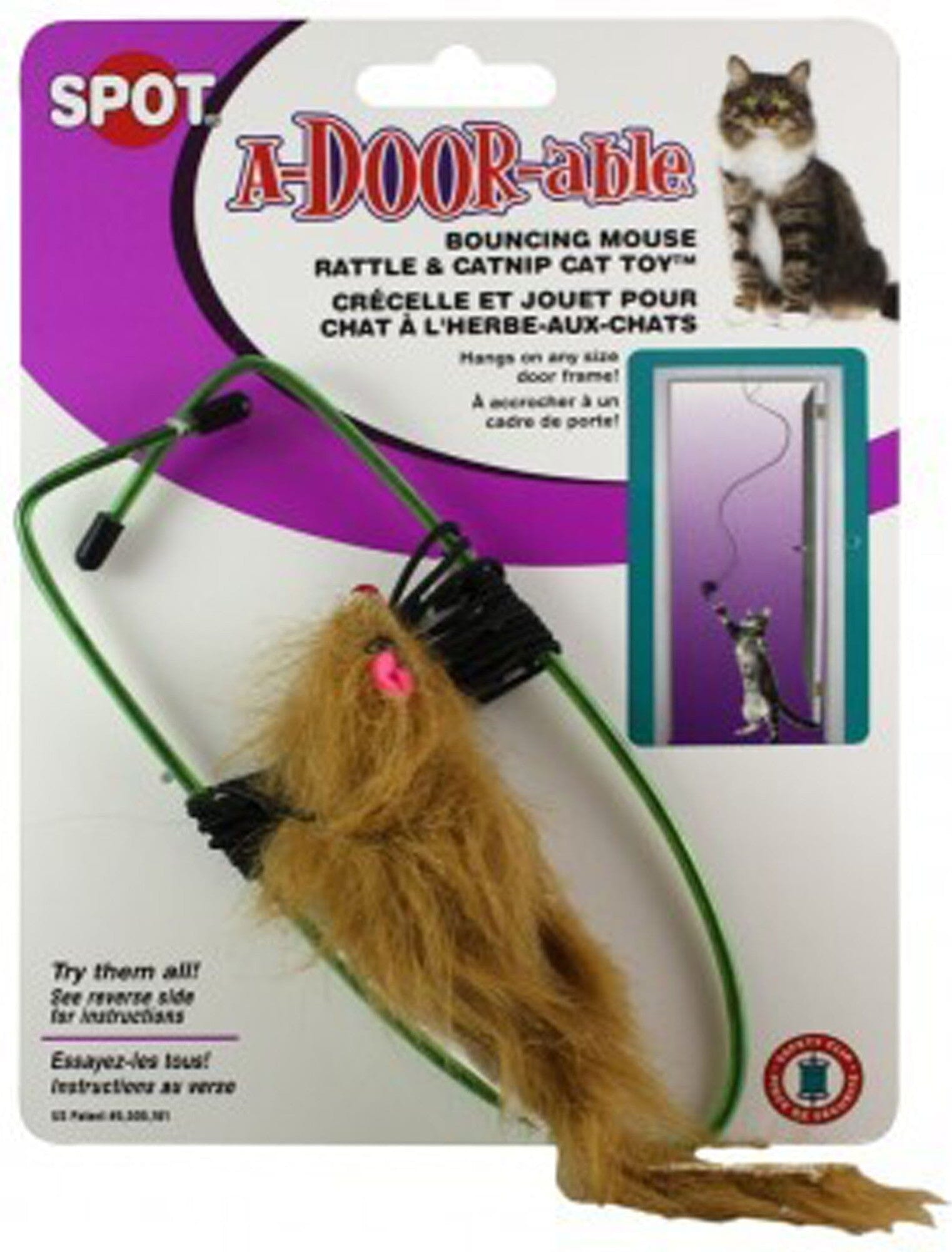 Ethical SPOT A-Door-Able Bouncing Mouse Rattle and Catnip Teaser Cat Toy Default Title