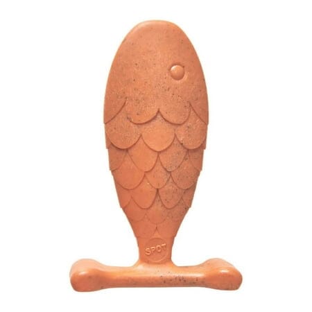 Ethical SPOT Bam-Bones Fish Salmon Flavored Bamboo and Nylon Chew Dog Toy Small - 5.5 Inch