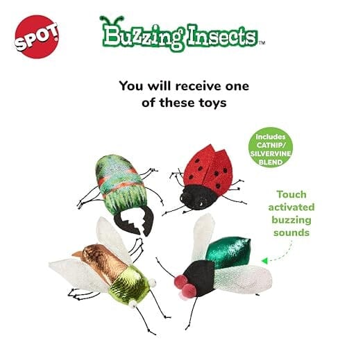 Ethical SPOT Buzzing Fly Insect Catnip Touch and Sound Activated Teaser Cat Toy - 5 Inch