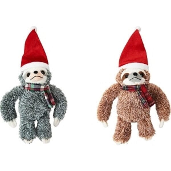 Ethical SPOT Holiday Fun Sloth Squeak and Plush Dog Toy - 12 Inch - Assorted Color Default Title