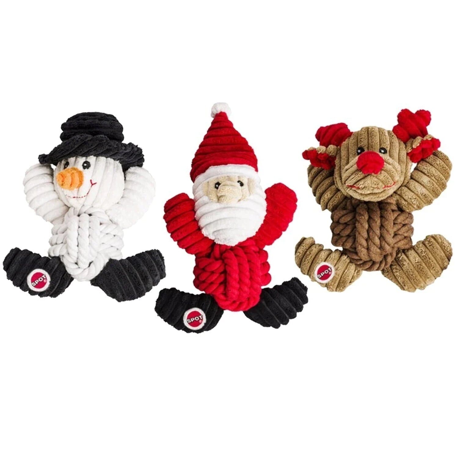 Ethical SPOT Holiday Knot For Nothing Christmas Santa Squeak and Knotted Dog Toy - 6.5 Inch