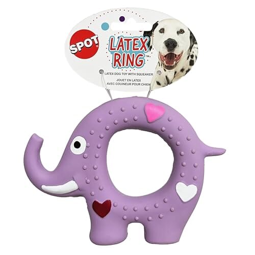 Ethical SPOT Latex Ring Honking Squeaker Chew Latex Dog Toy - 5 Inch - Assorted Color Default Title
