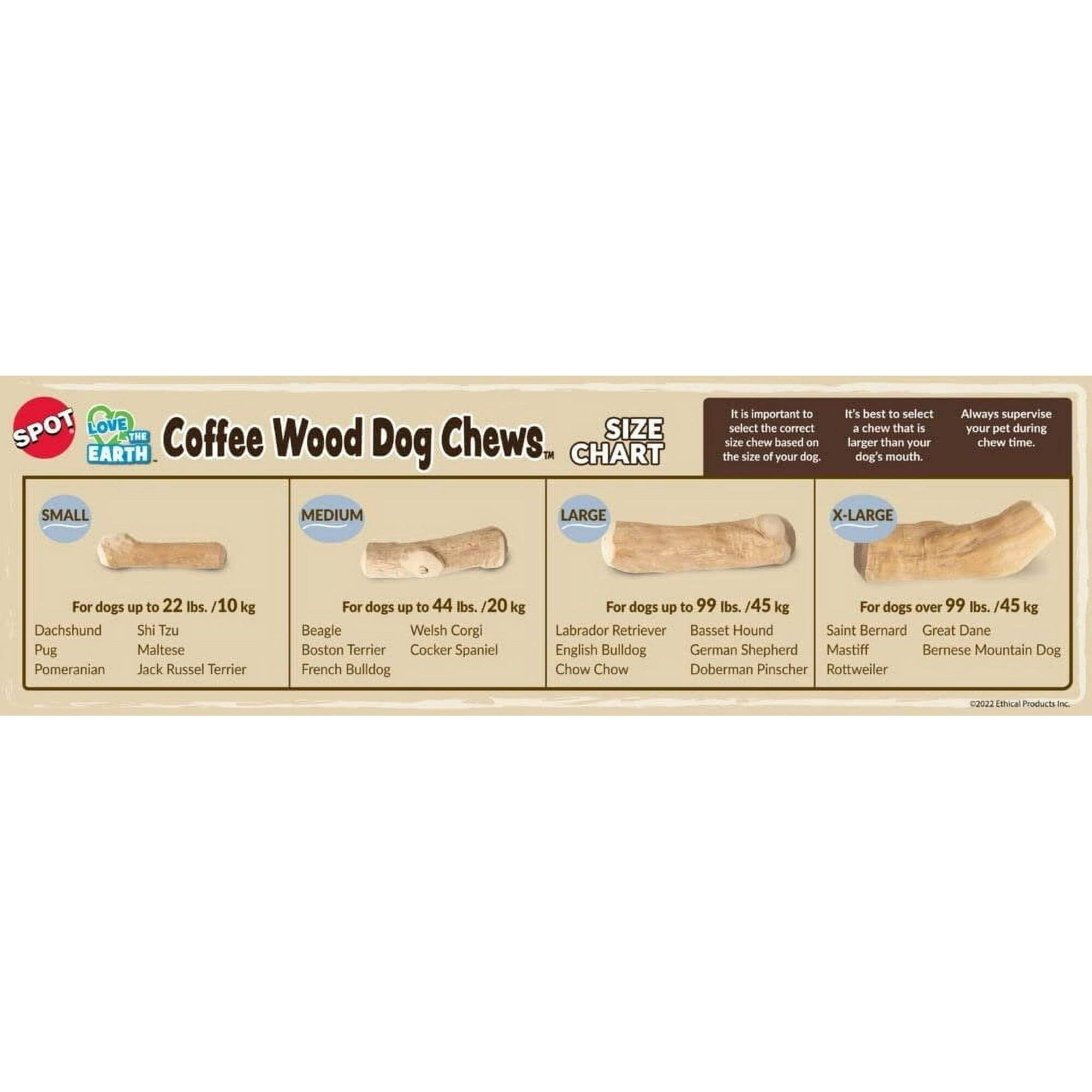 Ethical SPOT Love The Earth 100% Natural Coffee Wood Chew Dog Toy