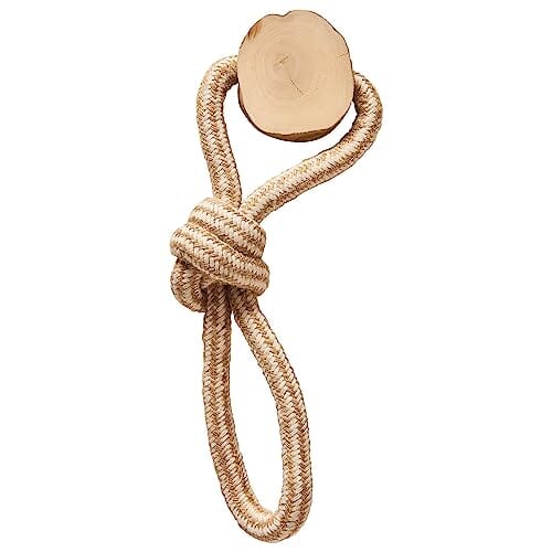 Ethical SPOT Love The Earth Natural Coffee Wood and Rope Tug Dog Toy - 12 Inch Default Title