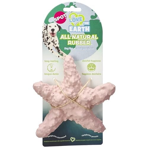 Ethical SPOT Love The Earth Starfish Natural Rubber Dog Toy - 6 Inch Default Title
