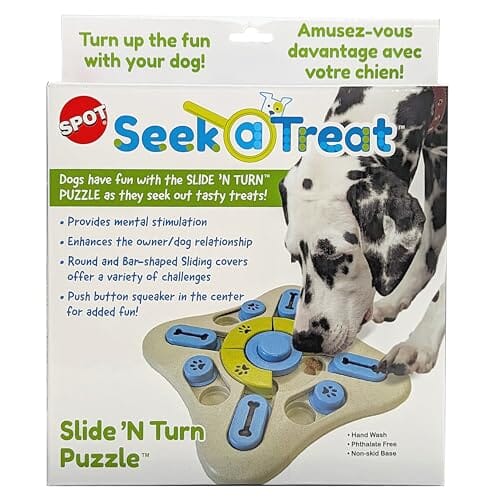 Ethical SPOT Seek-a-Treat Slide N' Turn Interactive Treat Puzzle Dog Toy Default Title
