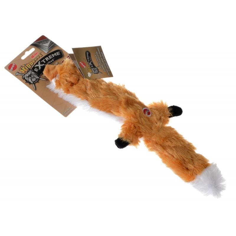Ethical SPOT Skinneeez Extreme Stuffing-Free Quilted Fox Squeak and Soft Dog Toy Small - 14 Inch