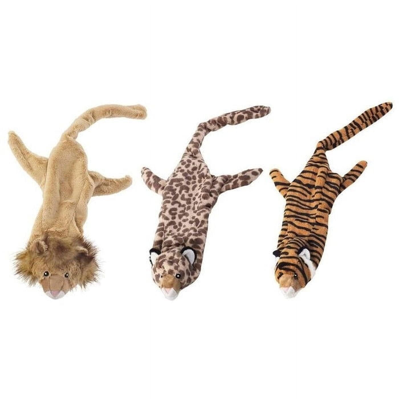 Ethical SPOT Skinneeez Stuffing-Free Jungle Cat Squeak and Soft Dog Toy - Small - 14 Inch