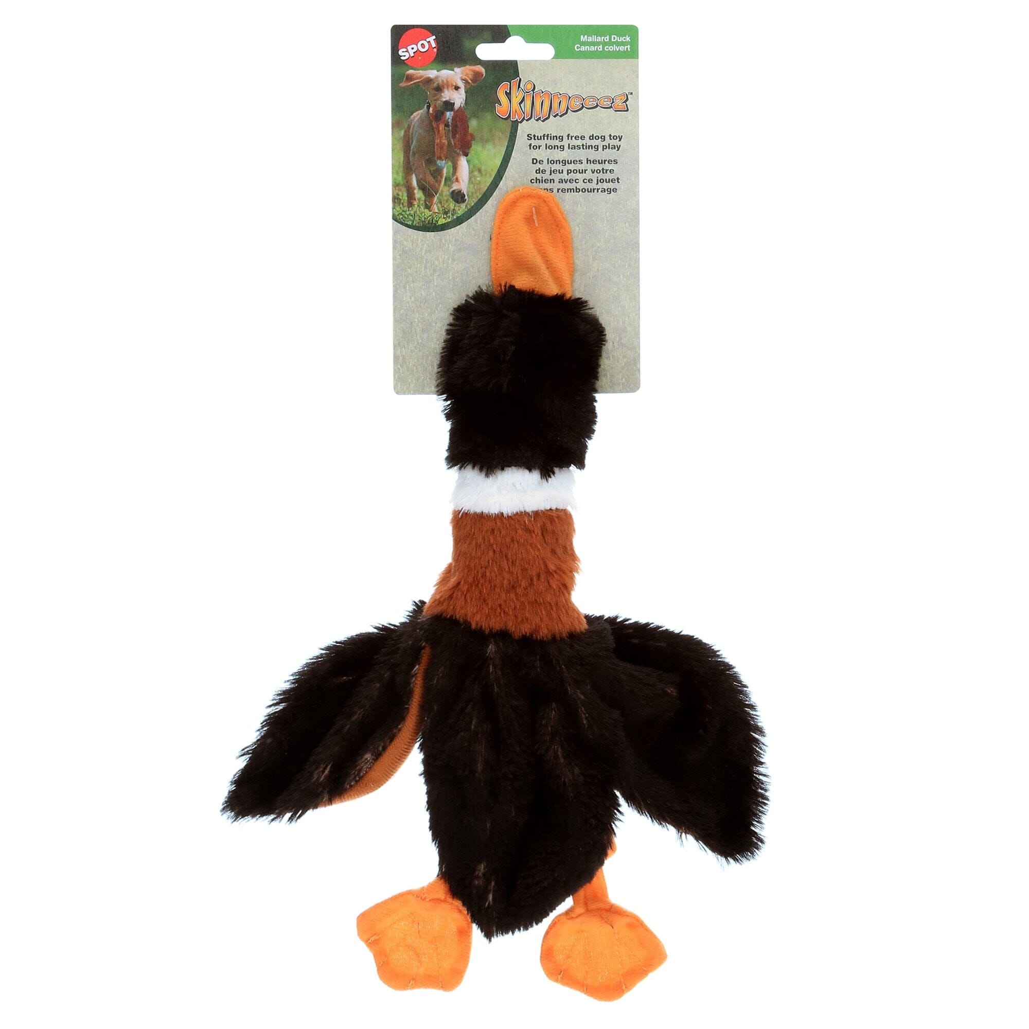 Ethical SPOT Skinneeez Stuffing-Free Mallard Duck Squeak and Soft Dog Toy - Small - 14.5 Inch Default Title