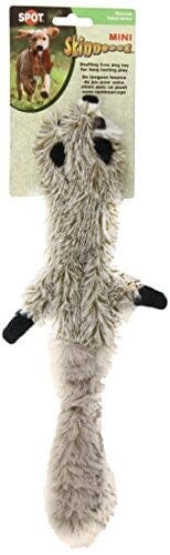 Ethical SPOT Skinneeez Stuffing-Free Raccoon Squeak and Soft Dog Toy Small - 14 Inch