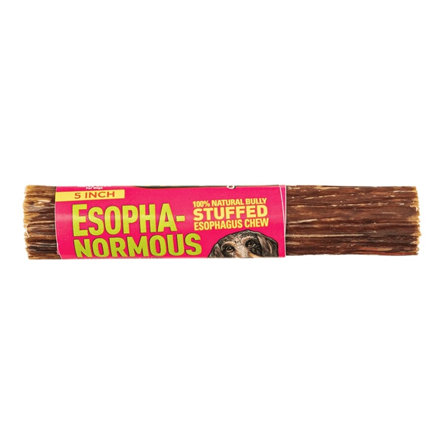Etta Says Esophanormous Esophagus Stuffed Bully Sticks and Natural Dog Chews - 5 Inch - 20 Count