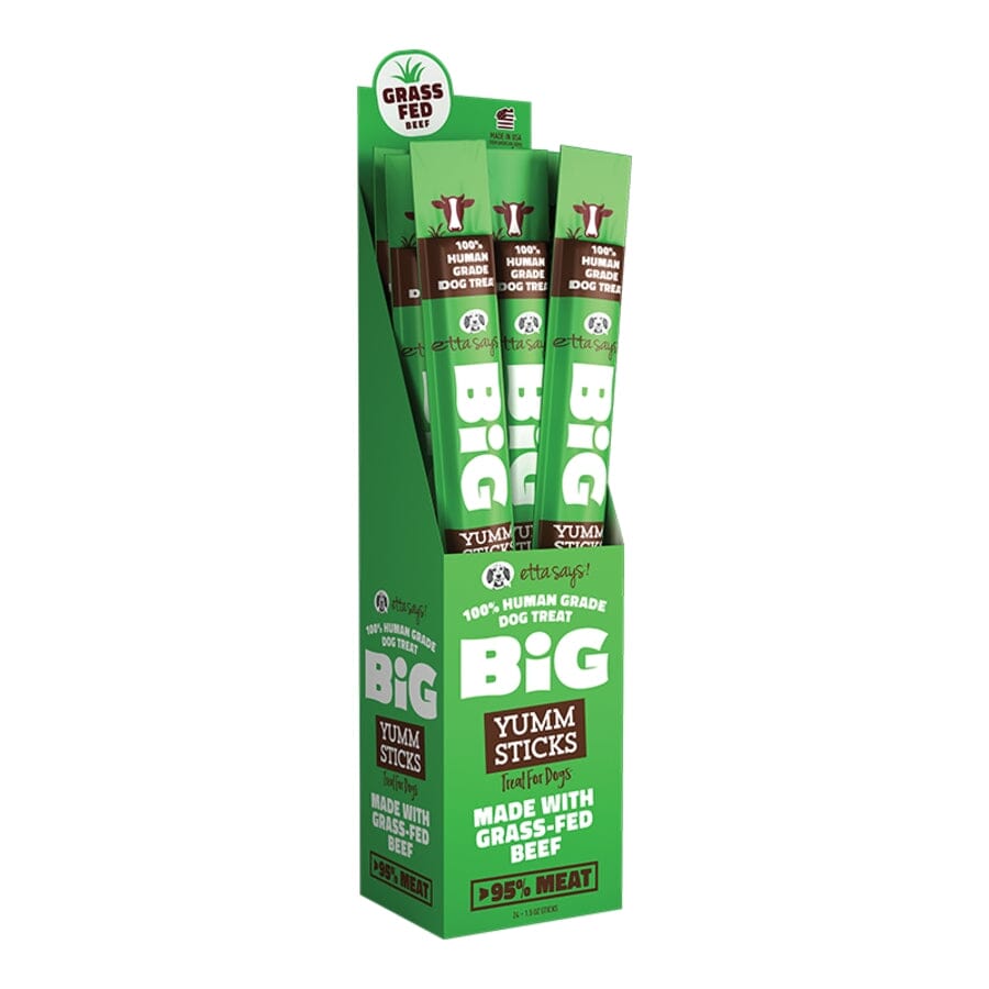 Etta Says Grain-Free High-Protein Human-Grade Big Beef Yumm Sticks Natural Dog Chews - 24 Count