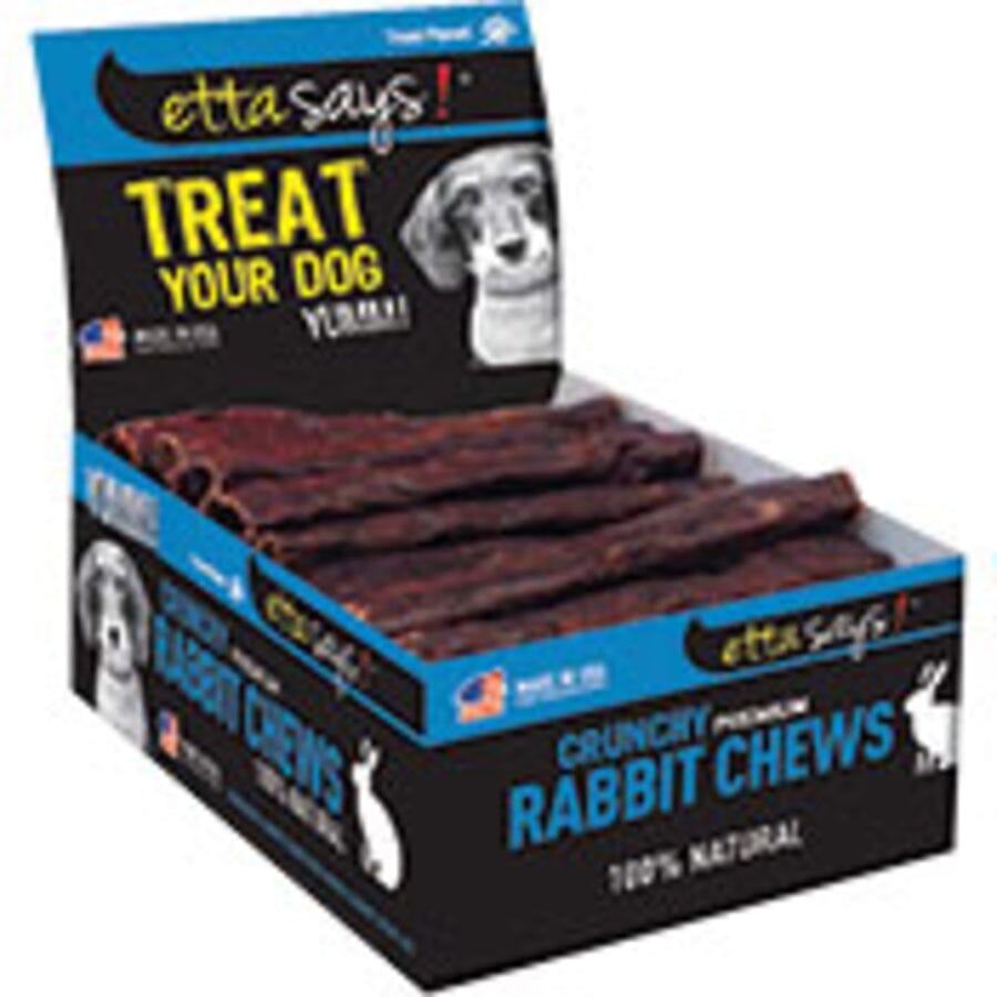 Etta Says High-Protein Rabbit Chews Premium Crunch and Chewy Natural Dog Chews - 4.5 Inches - 36 Count