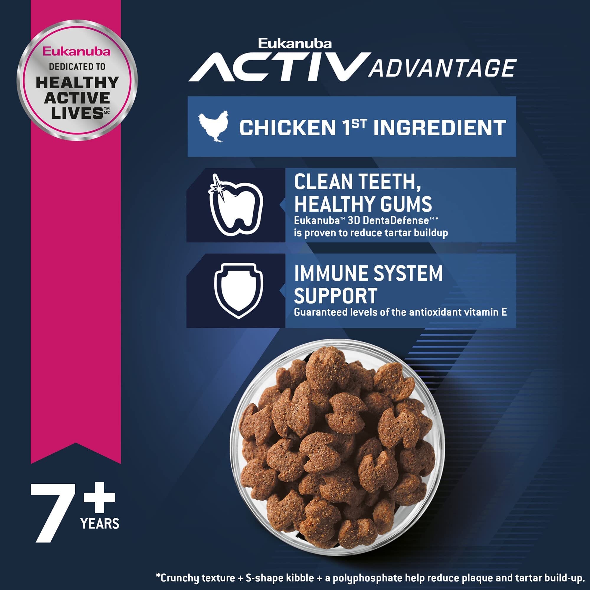 Eukanuba Chicken Activ Advantage Medium-Breed Senior Dry Dog Food - 15 Lbs  