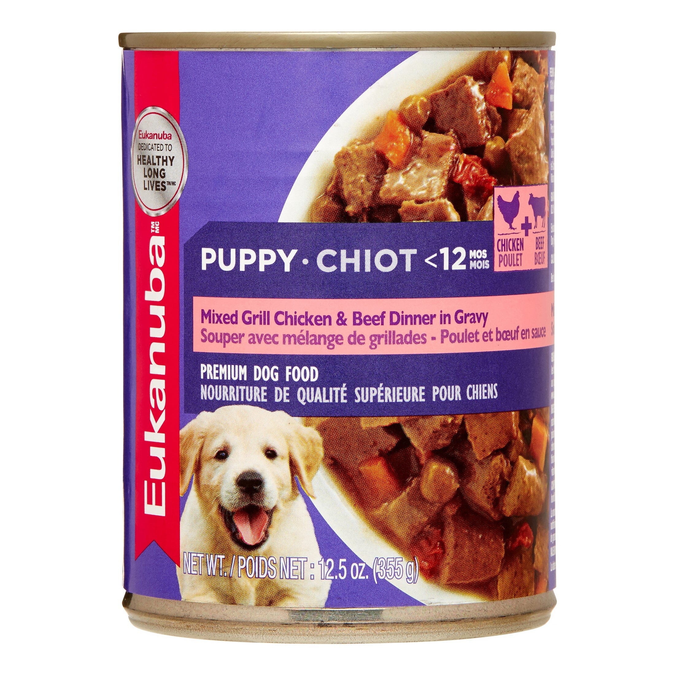 Eukanuba Mixed Grill Chicken and Beef Dinner in Gravy Puppy Canned Dog Food - 12.5 Oz - Case of 12 Default Title