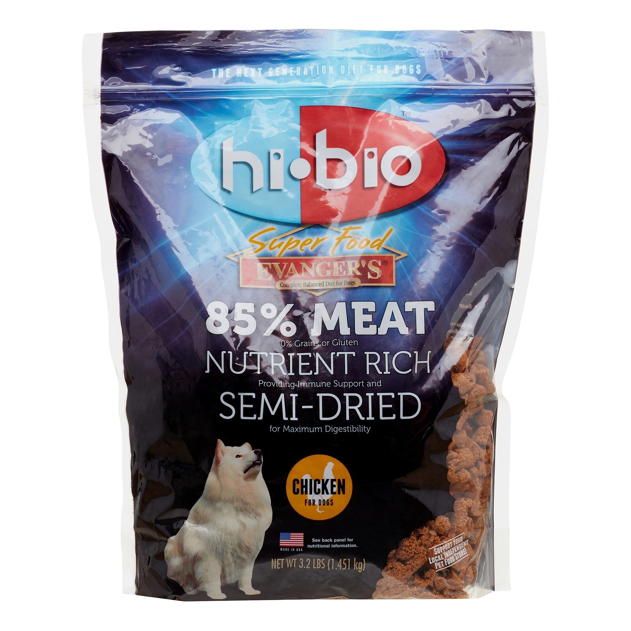 Evanger's Against The Grain Hi-Bio Superfood Chicken Air-Dried Cat and Dog Food 3.2 Pounds