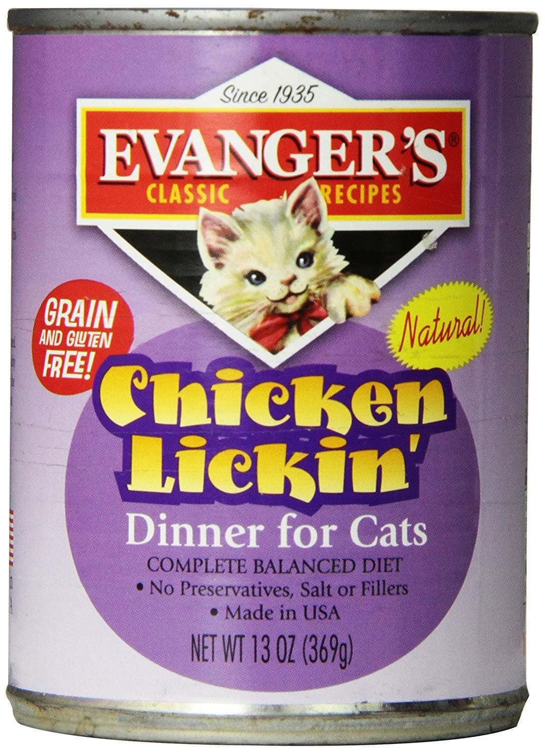 Evanger's Classic Chicken Licken' Canned Cat Food - 13 oz Cans - Case of 12