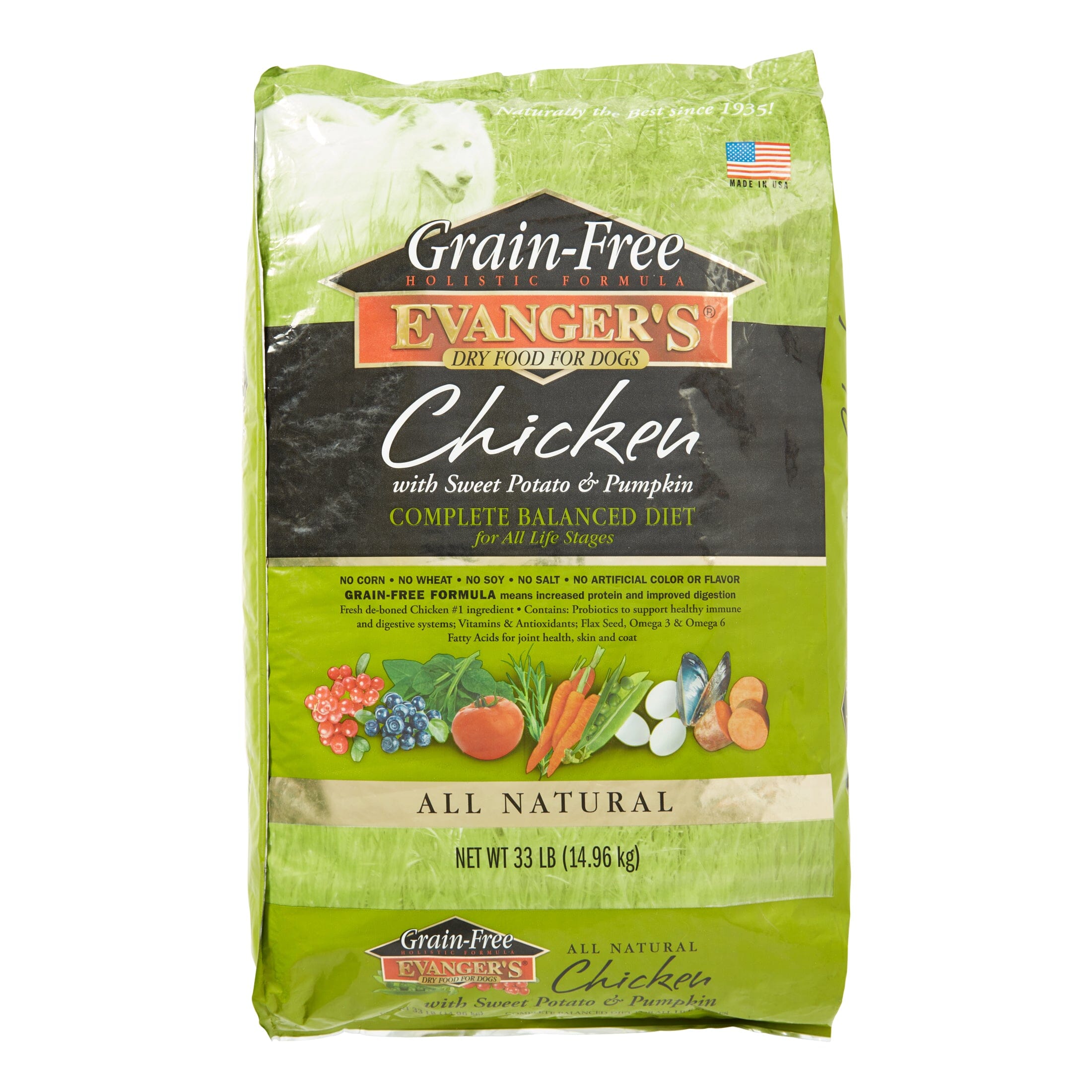 Evanger's Grain-Free Chicken with Sweet Potato & Pumpkin Dry Dog Food - 33 Lbs