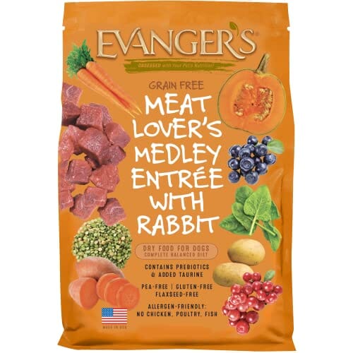 Evanger's Grain-Free Meat Lover's Medley with Fruit Potato and Rabbit Dry Dog Food - 30 Lbs Default Title
