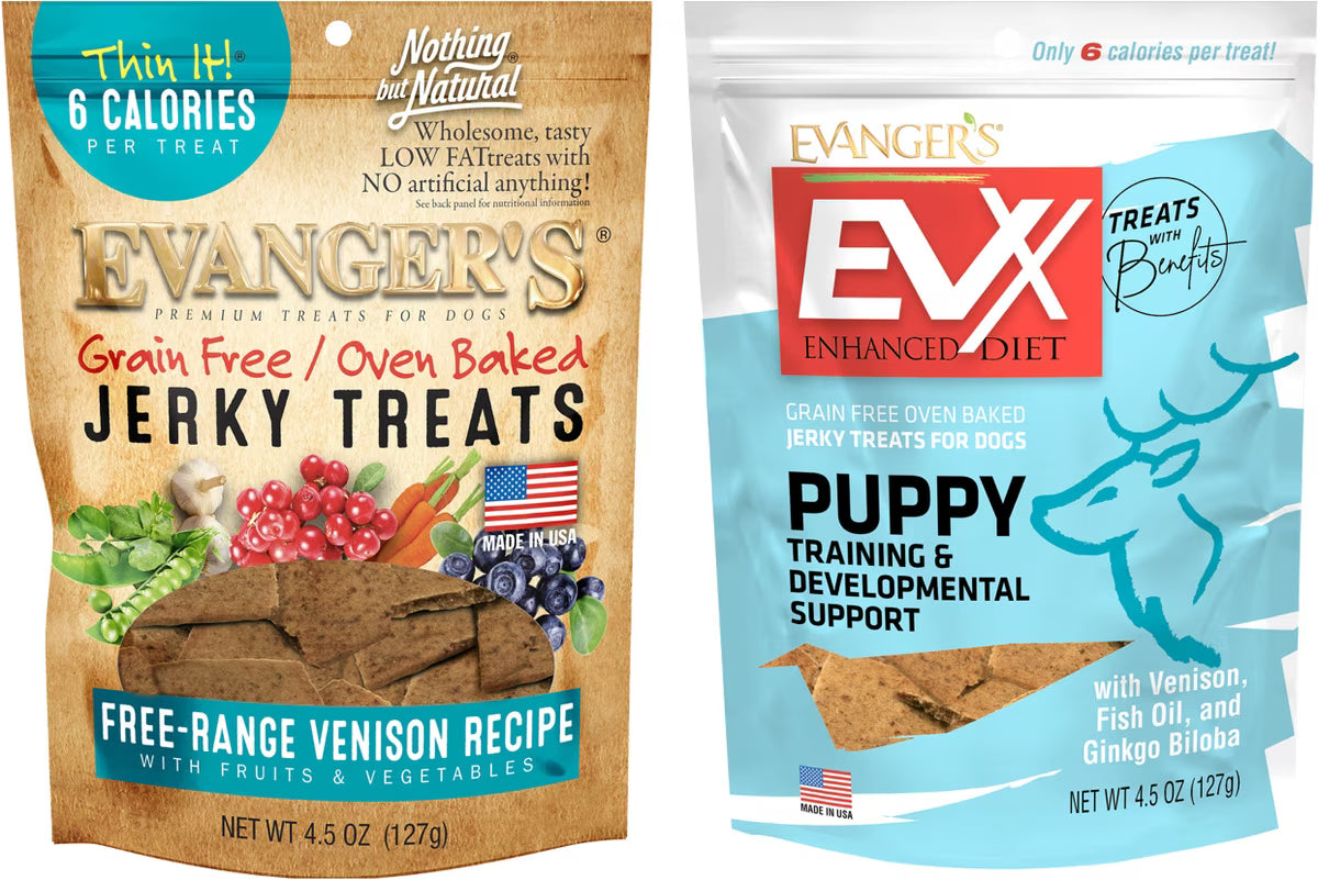 Evanger's Nothing But Natural Venison Jerky Treats for Dogs Jerky Dog Treats - 4.5 Oz
