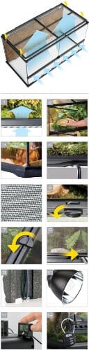 Exo Terra All-Glass Dual-Door Wide Terrarium Large - L:36 X W:18 X H:18 In