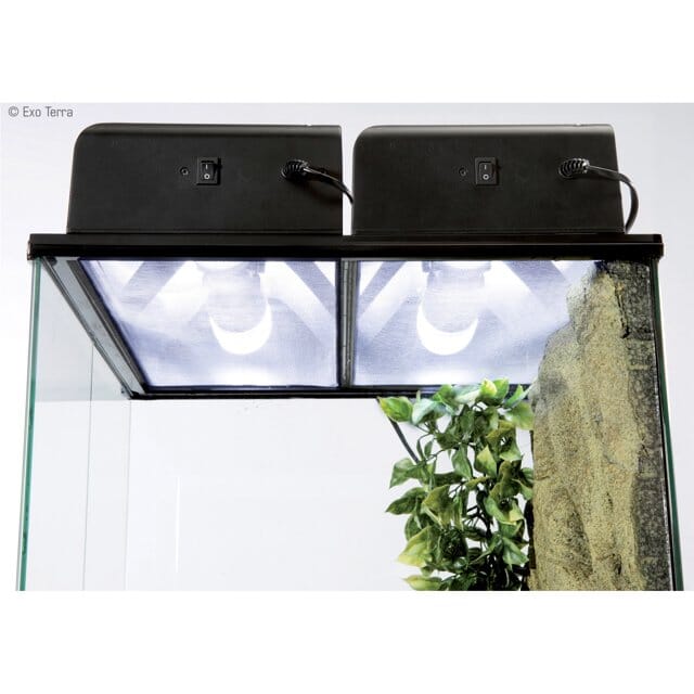 Exo Terra Compact Top Terrarium Plastic Canopy Incandescent Light Fixture Mini - 12 Inch