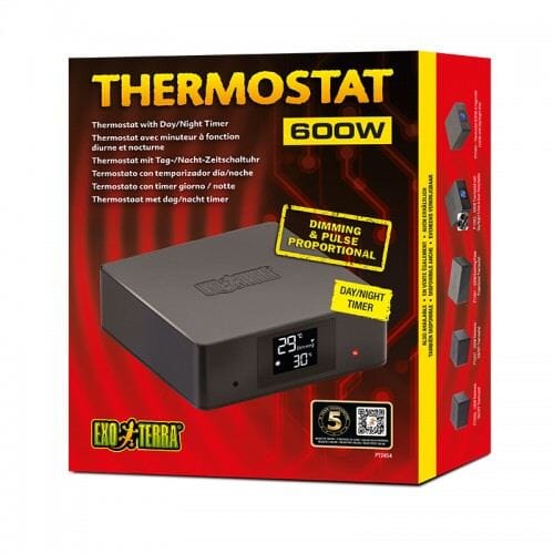 Exo Terra Electronic On/Off Electronic Thermostat Reptile Terrarium Temperature Controller 600 Watt