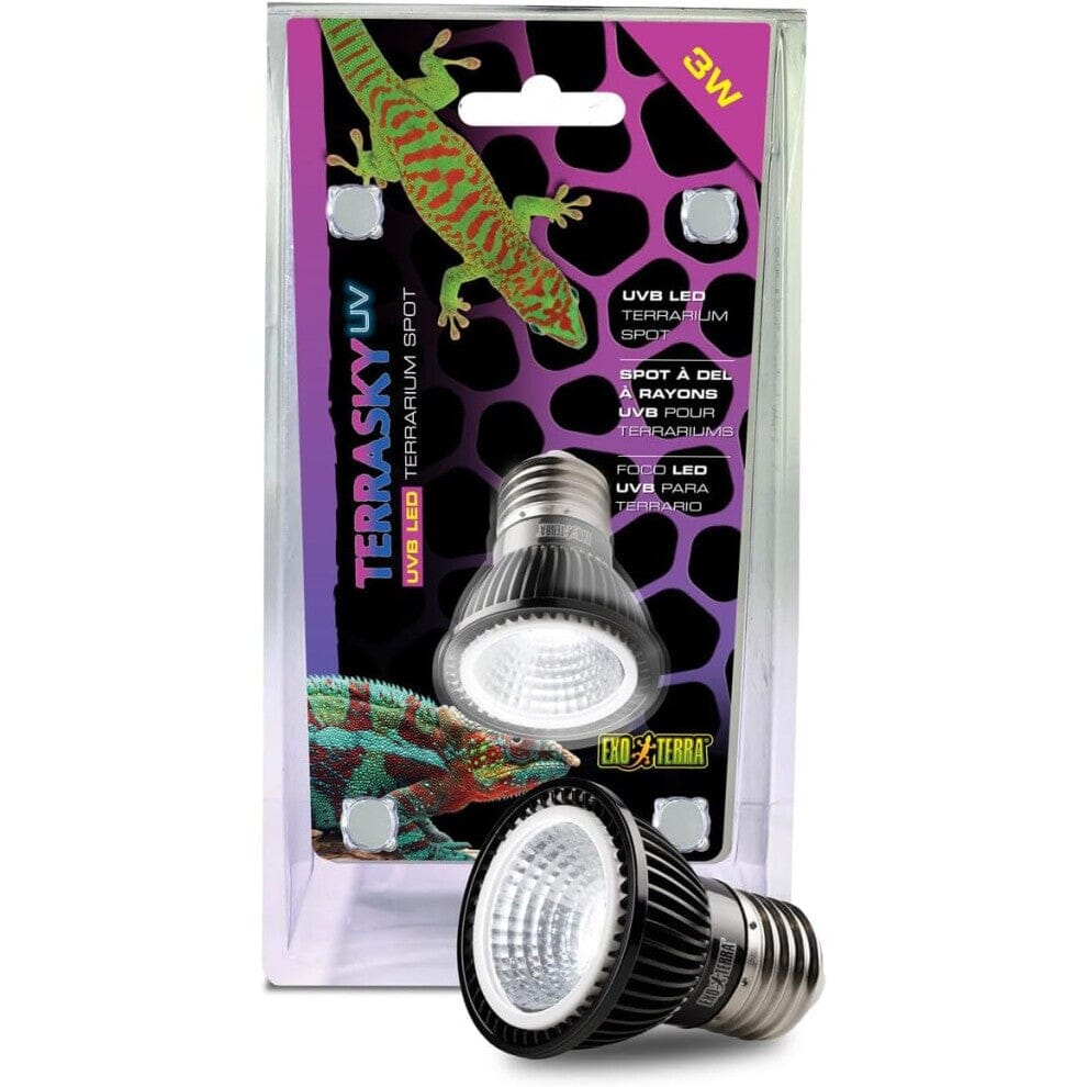 Exo Terra Terra Sky UVA and UVB LED Reptile Terrarium Spot Light with Remote - 3 Watt Default Title