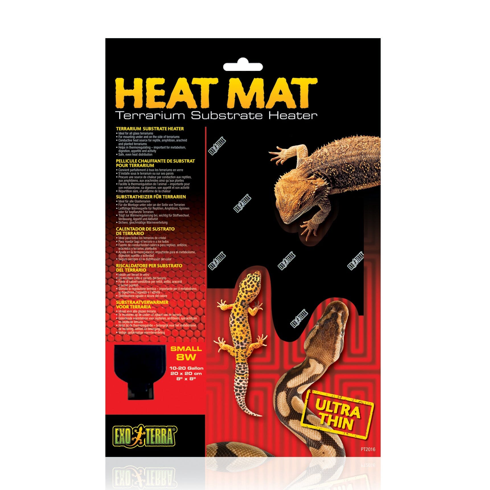 Exo Terra Terrarium Reptile Substrate Heating Mat Small - 8 Watt - L:8 X W:8 In