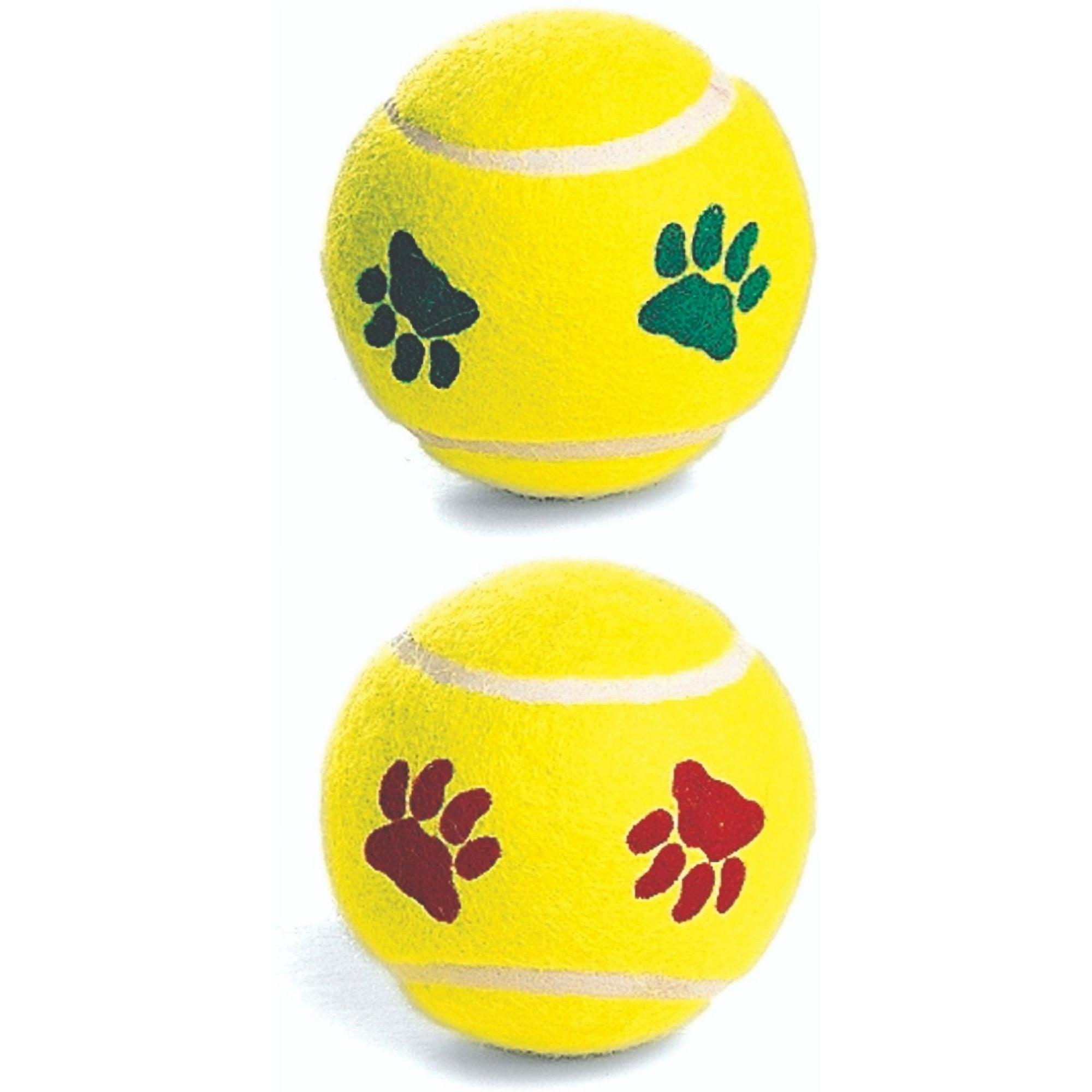 Ethical SPOT Paw Print Mint-Flavored Felt Tennis Ball Fetch Dog Toys - 2 Pack