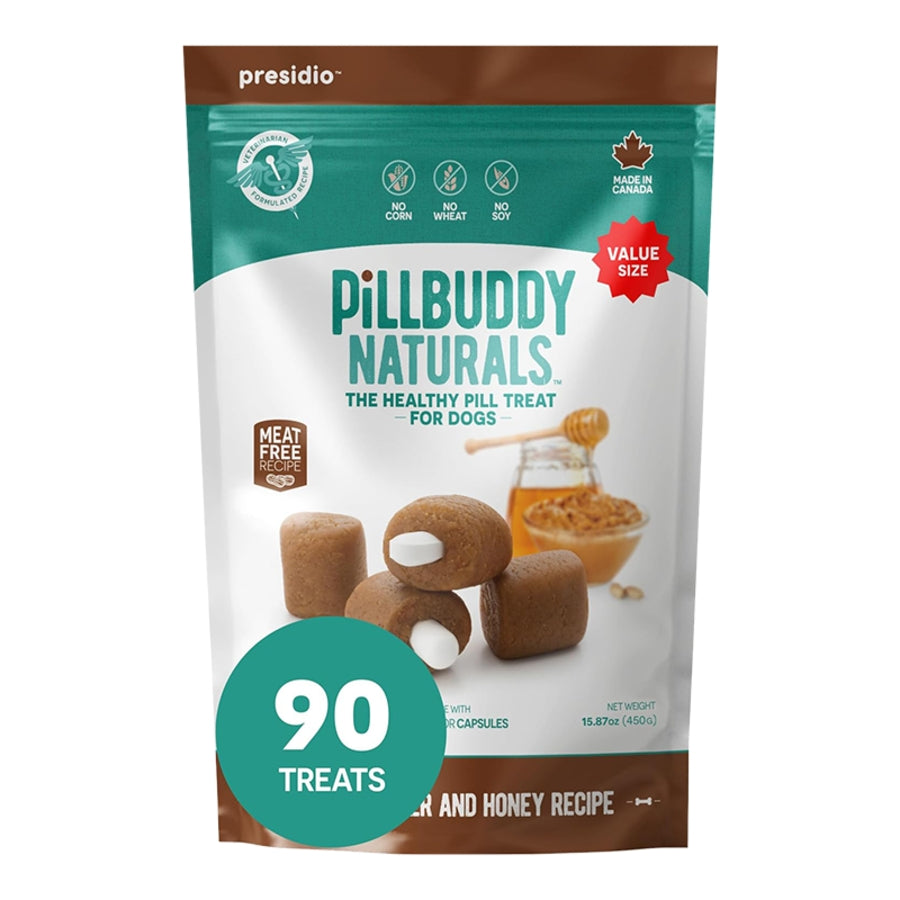 Presidio Natural Pill Buddy Naturals Peanut Butter and Honey Soft and Chewy Pill Pockets - 90 Count