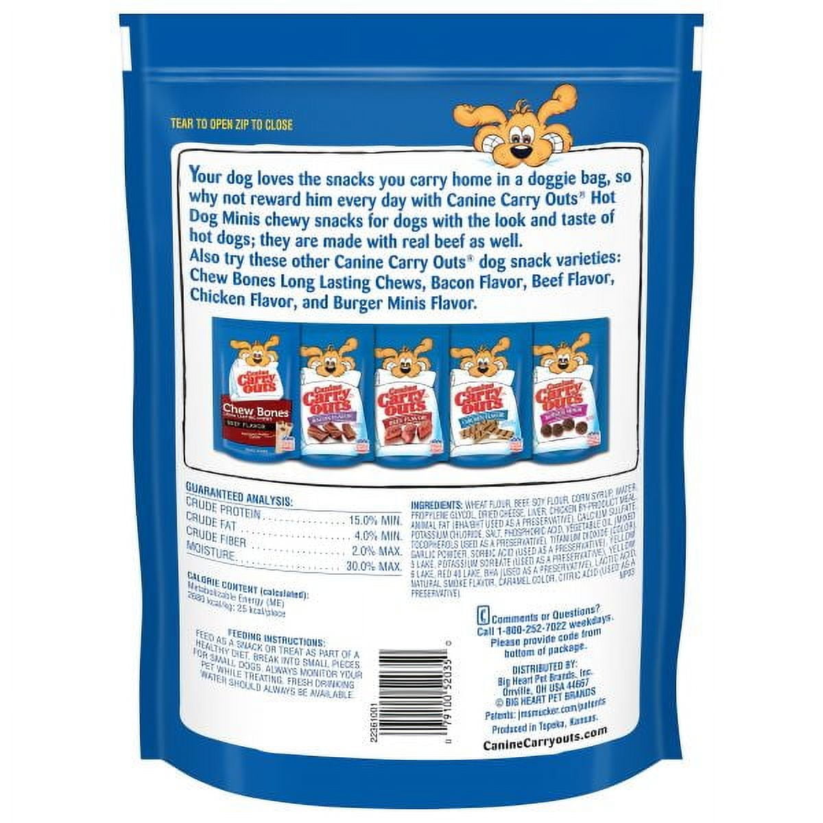 Canine Carry Outs Hot Dog Minis Soft and Chewy Dog Treats - 22.5 Oz - 4 Pack
