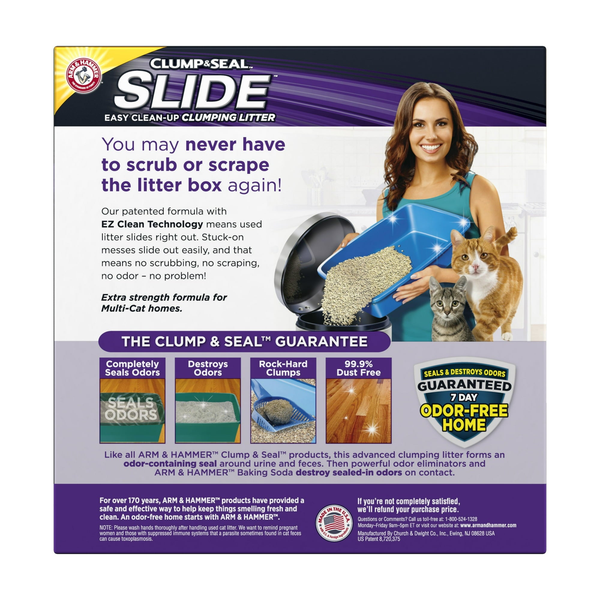 Arm & Hammer Slide Easy Clean Up Multi-Cat Clumping Clay Cat Litter - 14 Lbs - 3 Pack Default Title