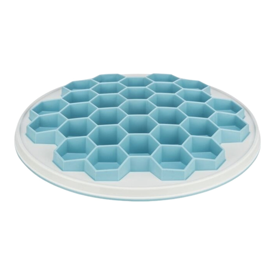 Trixie Pet Products Hive Plate Silicone Slow Feeding Dog Mat - Blue - 11.5 Inches