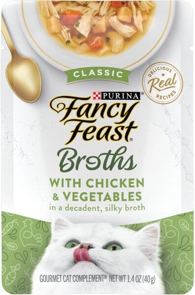 Fancy Feast Classic Broths with Chicken & Vegetables Supplemental Cat Food Pouches  