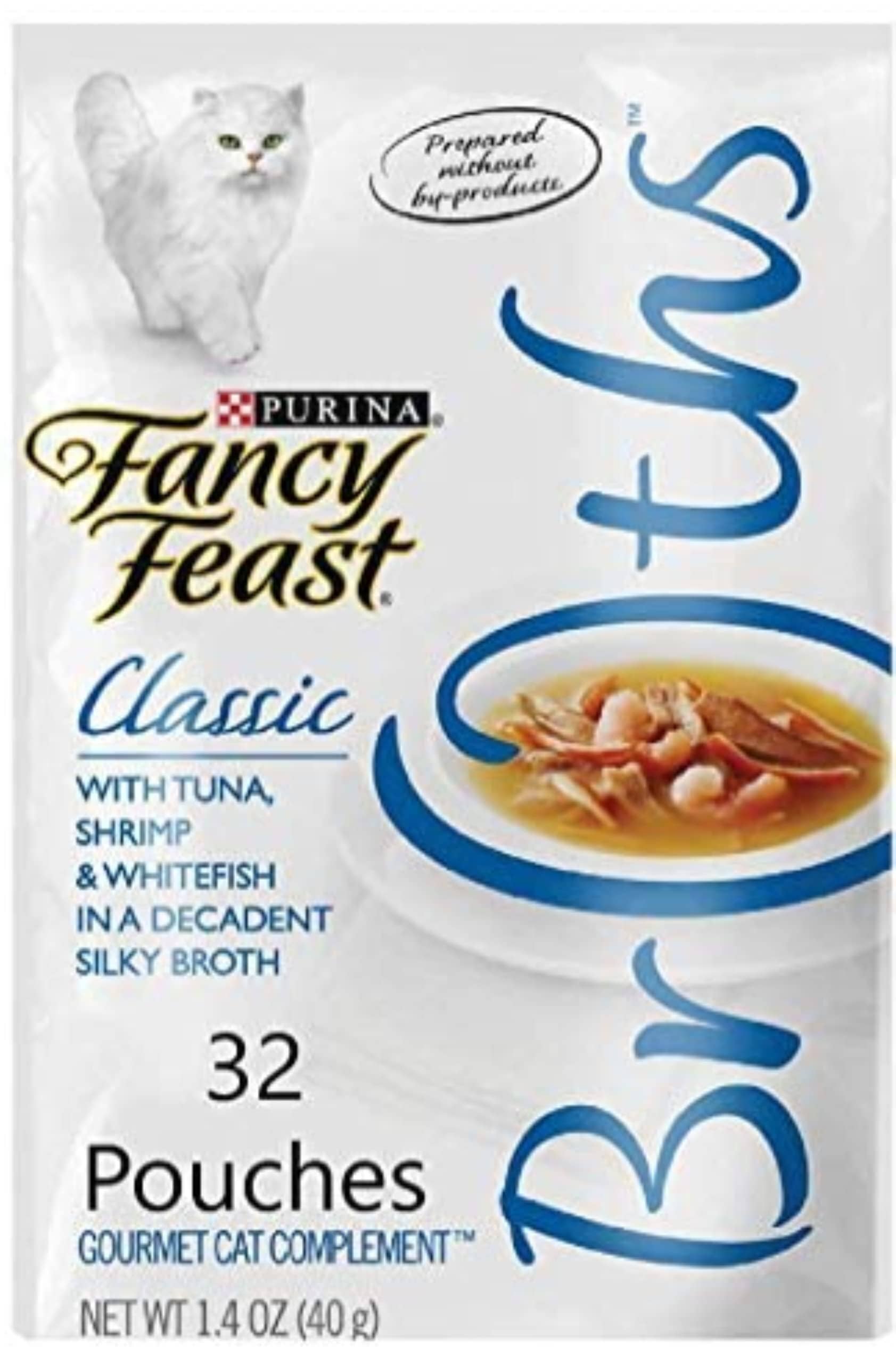 Fancy Feast Classic Broths with Tuna, Shrimp & Whitefish Cat Food Pouches  