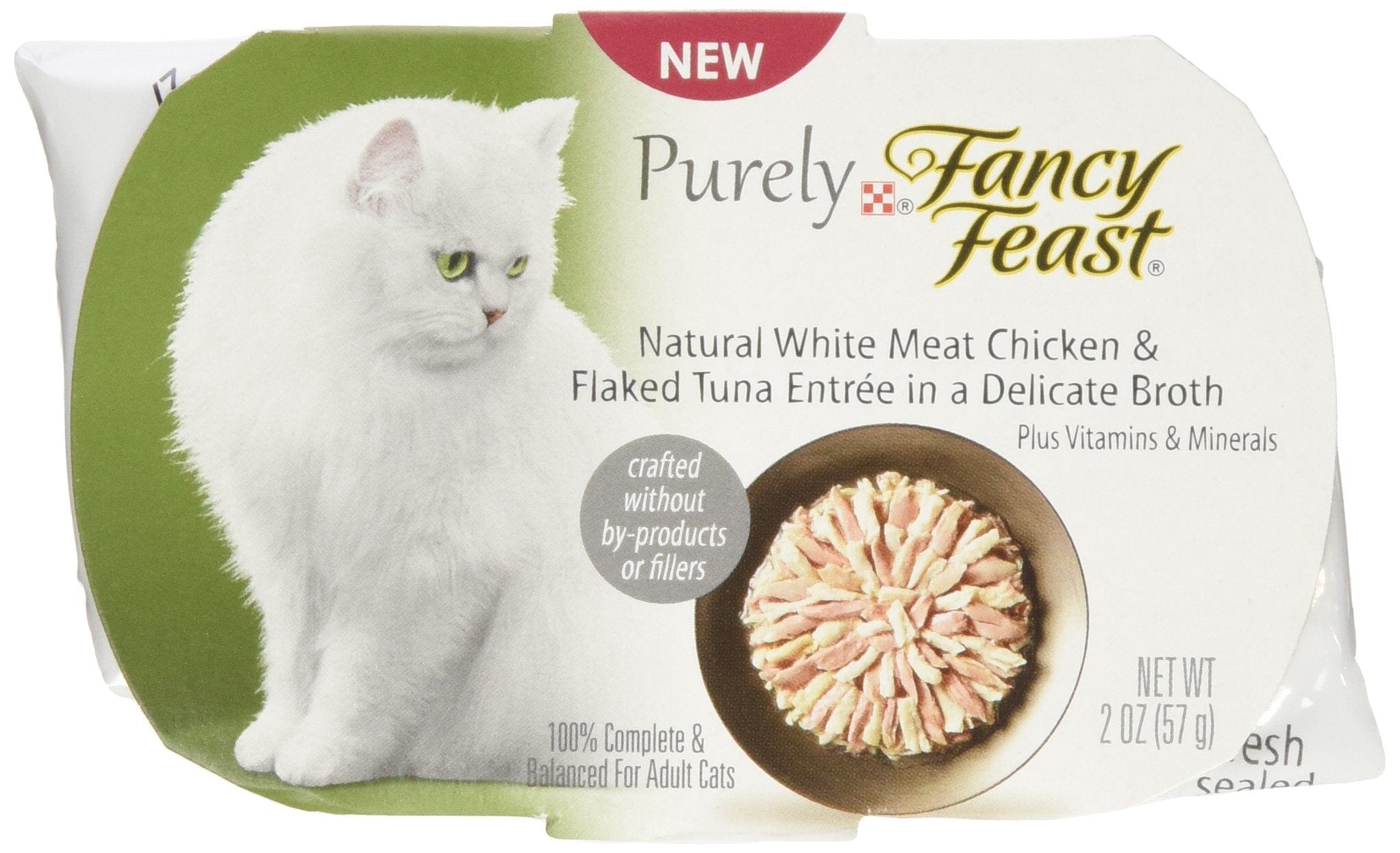 Fancy Feast Purely Natural White Meat Chicken and Flaked Tuna Entree Cat Food Tray  