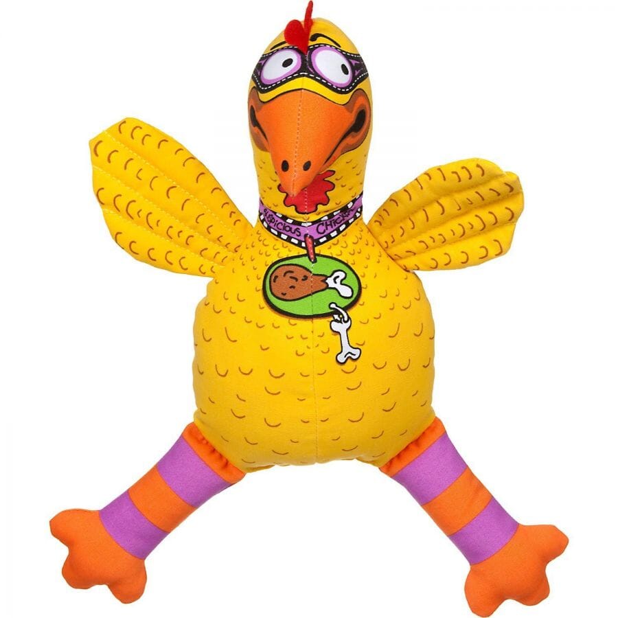 Fat Cat Petmate Classic Chicken Flobbability Barnyard Bullies Canvas and Squeaker Plush Dog Toy Default Title