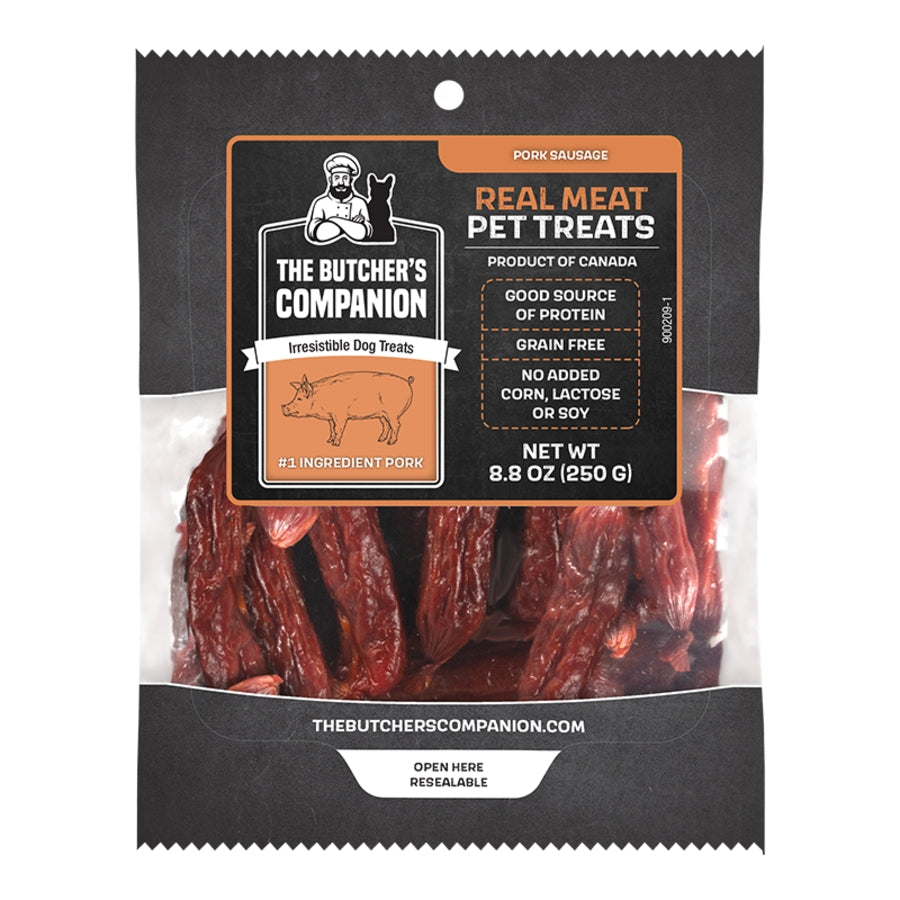 The Butcher's Companion Sausage Sticks Pork Natural Jerky Dog Treats - 8.8 Oz