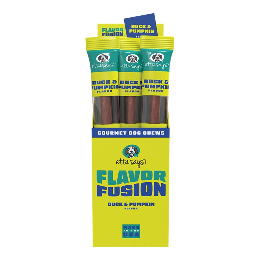 Etta Says Flavor Fusion Gourmet Duck and Pumpkin Dog Chews - 1.75 Oz - 12 Pack