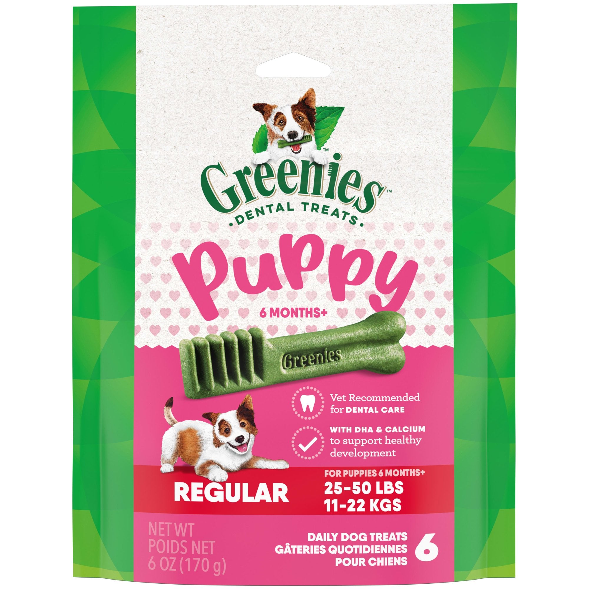 Greenies Original Chicken Dental Dog Treats for Puppies 6+ Months 25-50 Lbs - Regular