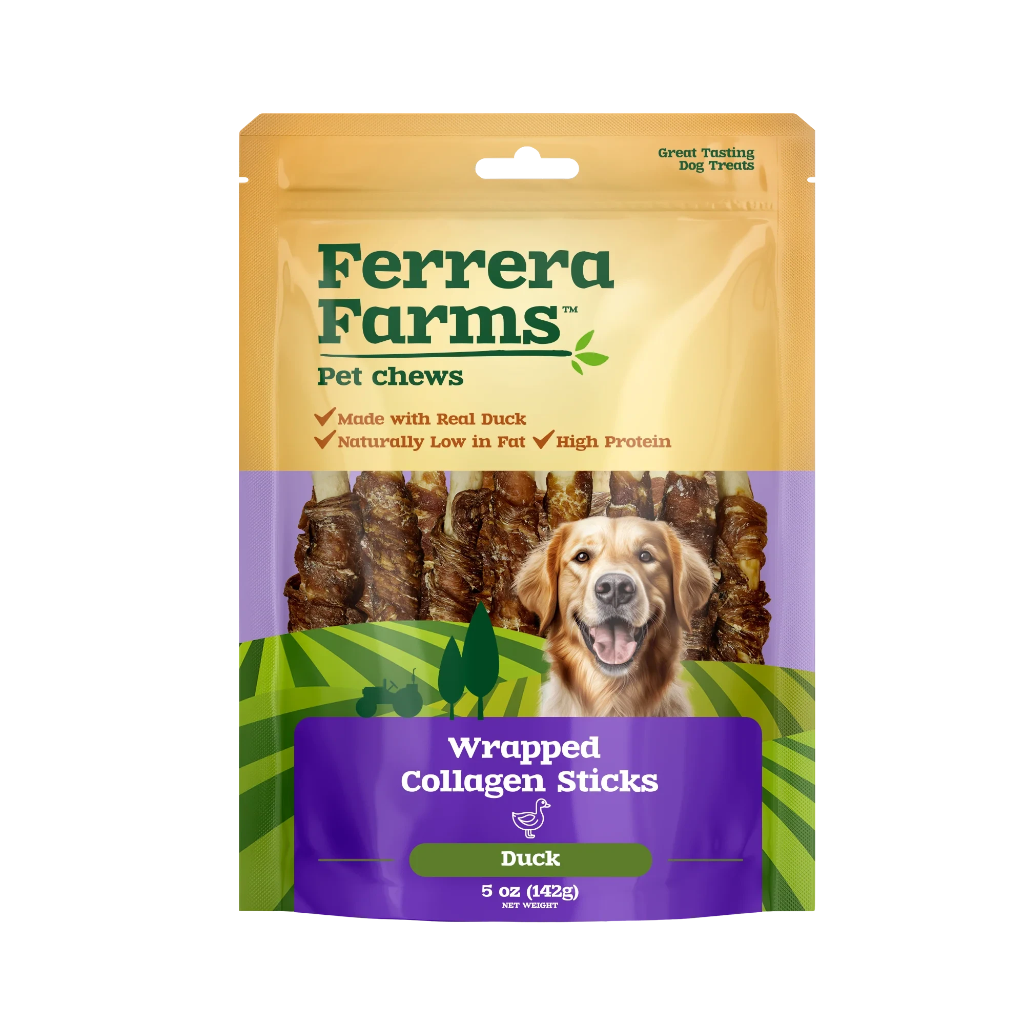 Ferrera Farms Duck Wrapped Collagen Sticks - 5 Oz - Case of 8