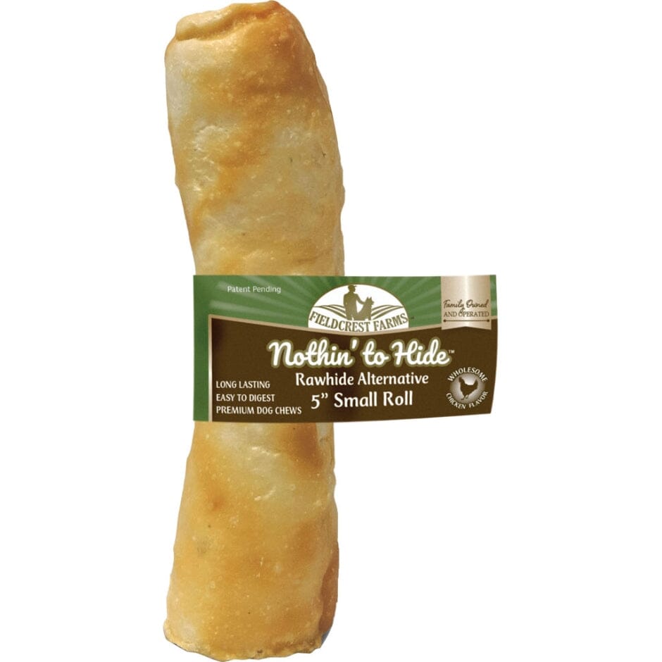 Fieldcrest Farms Nothin' To Hide Rawhide Alternative Rolls Natural Dog Chews - Chicken - 10 In - 24 Pack