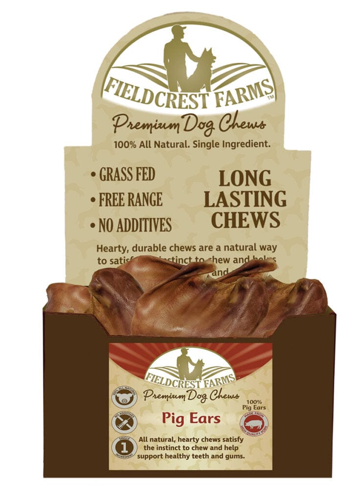 Fieldcrest Farms Pig Ears Natural Dog Chews - 100 Pack
