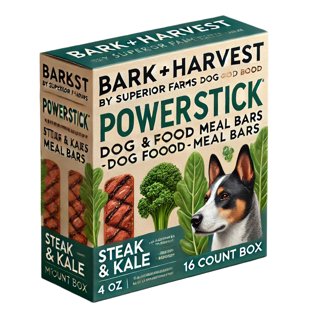 Bark + Harvest by Superior Farms Powerstick™ Steak & Kale Dog Food Meal Bars - 4 Oz - 16 Count Box