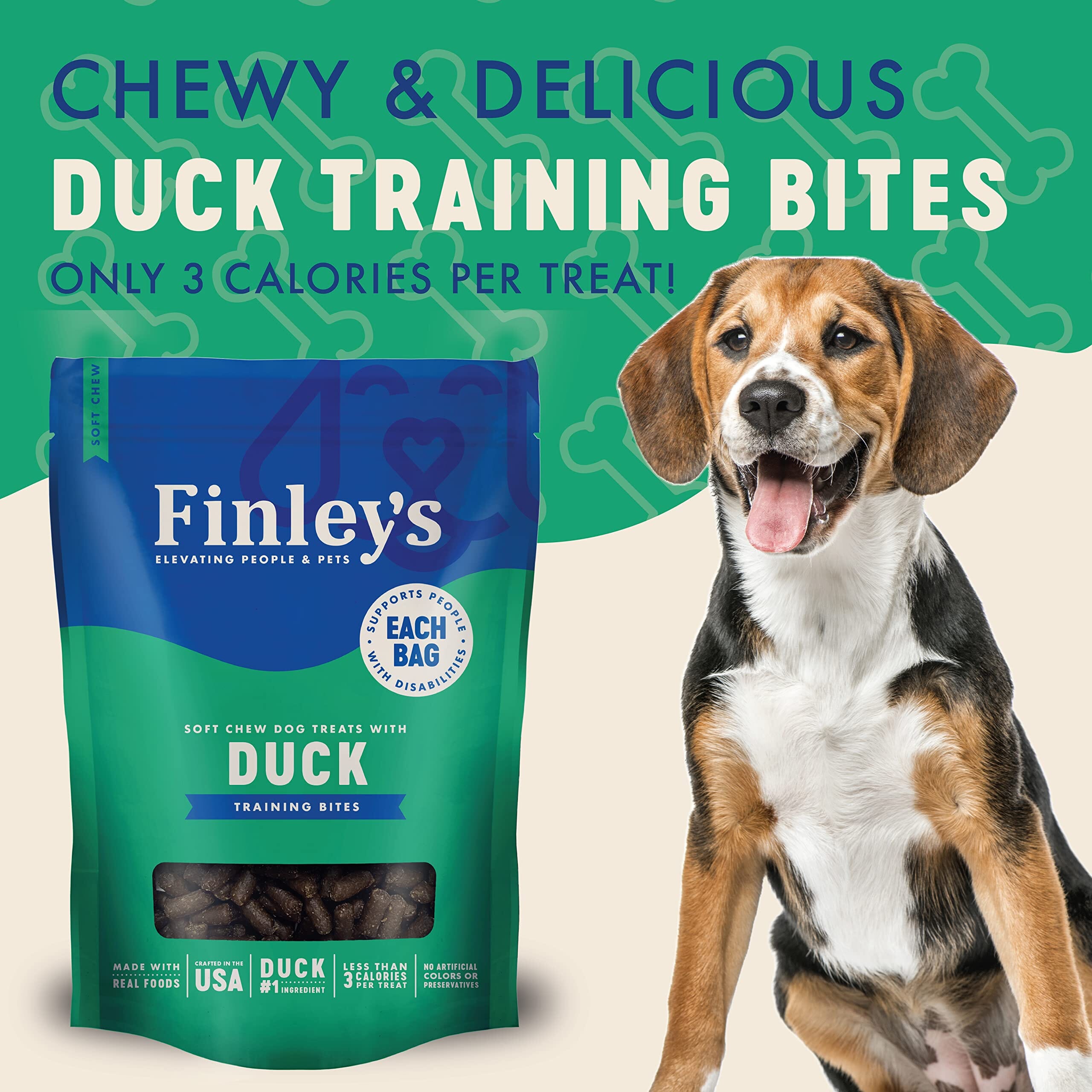 Finley's Trainer Bites Duck Soft Chew Dog Training Treats  