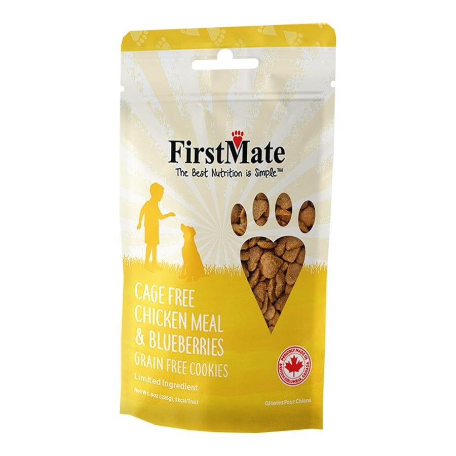 FirstMate Grain-Free Limited Ingredient Chicken and Blueberry Flavored Dog Treats
